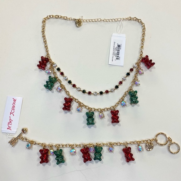 Betsey Johnson Christmas Gummy Bears Necklace & Bracelet Set - Picture 3 of 8